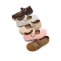 Chaussures plates Mary Jane en daim pour femmes, toutes occasions, avec boucle, style ballerines décontractées