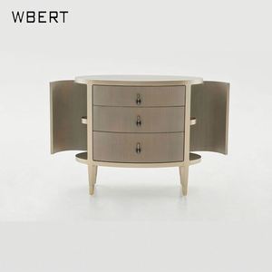 WBERT Simple moderno mesita de noche Luz de lujo de madera maciza muebles de dormitorio pequeño gabinete de sala de estar con armario de almacenamiento de cabecera - Product Image 2