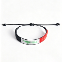 Bracelet tressé personnalisé avec perles de rocaille drapeau argentin, bracelet réglable en cordon tressé, bijou souvenir pour fan de sport DIY