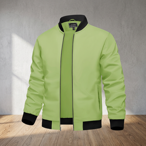 Custom Casual Men's Eco-Friendly Canvas Lightweight Waterproof Quick Dry Breathable Stand Collar Bomber Jacket Winter Zip-Up - Product Image 3