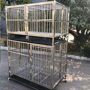 Çift katmanlı kombinasyonu köpek kafesi büyük ve küçük köpek kafesi paslanmaz çelik hayvan nefes Pet Shop evde evcil hayvan tutmak 1 adet - Product Image 2