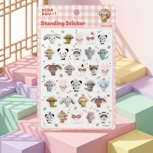 สติกเกอร์ติดตู้เย็น HINAKUU ลายเพื่อนน่ารักสไตล์เกาหลี นุ่มนิ่ม 3 มิติ แบบป๊อปอัพ สำหรับตกแต่งสมุดบันทึก ขายส่งจำนวนมาก - Product Image 1