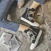 Chaussures unisexes taille 35-44, à lacets et fermeture éclair, 1 paire, baskets plateforme, magnifiques baskets en toile pour femmes