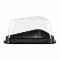 Boîte à gâteau rectangulaire en gros, conteneur transparent en PET recyclé de 8 pouces pour tranches de mousse, emballage de boulangerie pour pâtisserie et boulangerie-pâtisserie