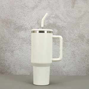 Mug de voyage H3.0 avec poignée, 40oz, isotherme à double paroi, avec couvercle et paille, antidérapant, personnalisable ODM - Product Image 4