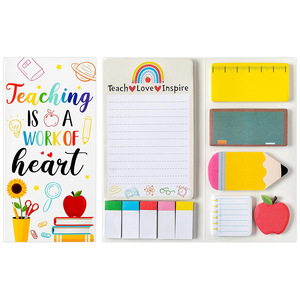 Cadeau de remerciement pour les enseignants, ensemble de notes autocollantes, bloc-notes mignon en forme de pomme, fournitures de bureau pour la rentrée scolaire - Product Image 1
