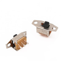 Interrupteur à bascule miniature Suda 3 broches 2A 12V SPDT momentané 2 positions / ON-OFF IP40 en cuivre pour automatisation industrielle SS-12E06 10000 cycles