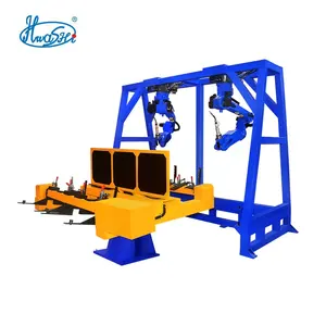 HWASHI Furniture Steel Tube Chair and Desk MIG Welding Robot with Rotary Indexing Table