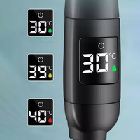 Robinet de Douche à Main Moderne en Laiton Écologique avec 5 Réglages Haute Pression, Affichage Numérique Noir et Diverter Intégré