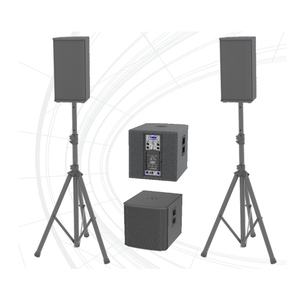 Solución de altavoces satelitales activos de madera profesional para sistemas de audio profesionales - Product Image 1