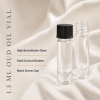 Flacon compte-gouttes en verre de 1,5 ml à fond conique pour huiles essentielles, avec bouchon à vis pour échantillons de parfum, sans gaspillage