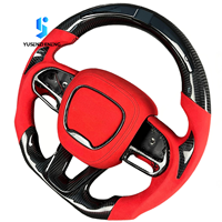 Volant en cuir personnalisé en fibre de carbone forgée pour Dodge Challenger Hellcat Charger Durango SRT avec LED