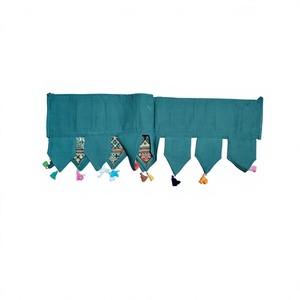 Voilage de porte brodé fait main en patchwork, rideau suspendu Toran, bannière décorative pour fenêtre, cadeau de printemps pour elle - Product Image 3