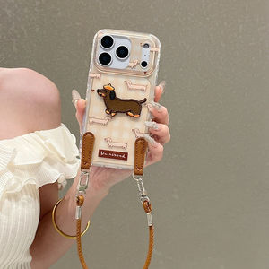 Dragonne <span class=keywords><strong>teckel</strong></span> plein écran à carreaux mignon adapté pour Iphone17 Promax16 coque de téléphone 15 femme 14 - Product Image 5