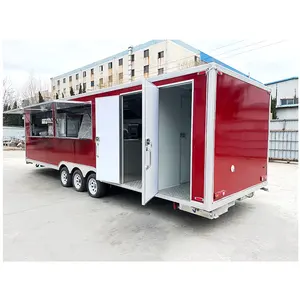 Mobile BBQ Pizza Street Catering Concession Trailer Fully Equipped Kiosk Food Truck Trailer With Full Kitchen