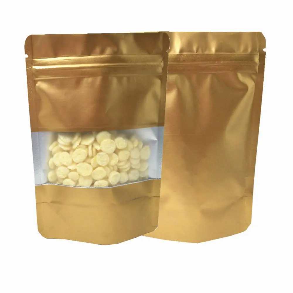 Wholesale Custom Resealable Self Sealing Bag with Window Dry Fruit Food Tea Packaging Bag