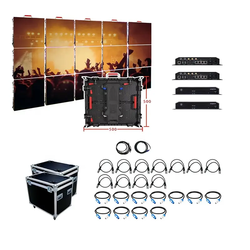 P2.6 P2.9 P3.9 P4.8 Outdoor Giant Stage Background LED Video Wall 500X500MM Seamless Splicing Rental LED Display Screen