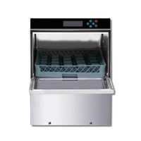 Lave-vaisselle professionnel encastrable sous comptoir avec lave-verres intégré, nettoyage automatique à haute température, certifié CE