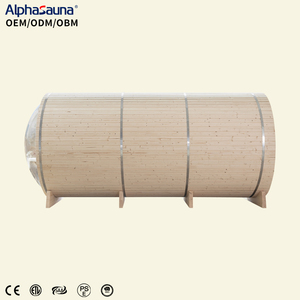 Cabina de Sauna de Madera Maciza de Hemlock para Acampar al Aire Libre, con Ventana Panorámica de Vidrio y Juego de Muebles, para 4-6 Personas - Product Image 2