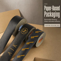 Ruban adhésif en papier kraft avec logo imprimé personnalisé, ruban adhésif en papier gommé écologique pour l'emballage