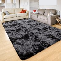 Tapis gris pour salon tapis en peluche lit chambre sol tapis moelleux anti-dérapant décor à la maison tapis doux velours tapis couverture