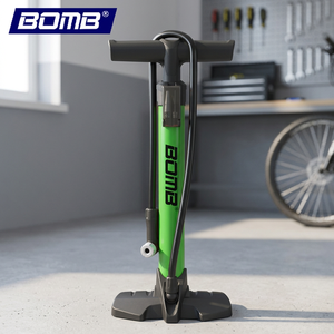 Pompe à air portable en acier BOMB pour vélo, compatible avec les valves Presta et Schrader, 160 PSI, étanche et légère - Product Image 3