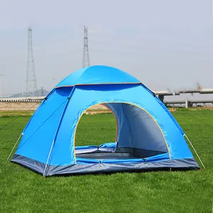 Barraca de acampamento dobrável, dobrável, 3-4 pessoas, praia, fácil velocidade, aberta, dupla automática, pop up, tenda para área externa, ferramentas de sobrevivência de emergência