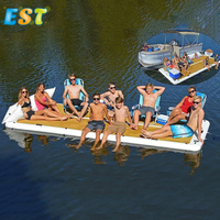 Tapis d'eau extérieur île flottante gonflable en PVC équipement de jeu aquatique pour quai flottant