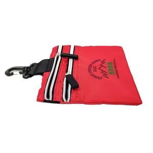 factory price Polyester fabric waterproof golf tee bag customized brand logo printed golf pouch with zipper closure