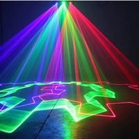 Projecteur laser RGB à 3 têtes avec animation, 45W, pour scène, avec effets de vagues, points, faisceaux, DMX et son, idéal pour bars, soirées et discothèques