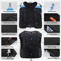 Gilet de course à pied réfléchissant léger pour le sport en plein air, la randonnée, le cyclisme, le marathon, avec bouteille d'eau de 500 ml