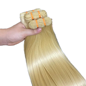 Anruina 12A 15A Extensiones de Cabello Humano 100% Remy Europeo de Alta Calidad, Doble Trama, 20 Pulgadas, 613 #   Extensiones de Cabello Rubio - Product Image 1