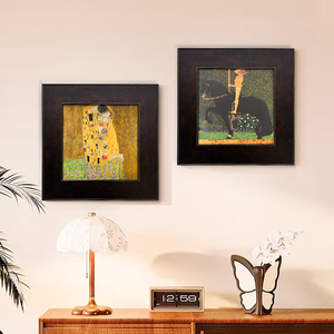 Stampa d'arte murale di alta qualità con cornice in legno massello, riproduzione classica di un'opera a olio di <span class=keywords><strong>Gustav</strong></span> <span class=keywords><strong>Klimt</strong></span> 'Il Bacio' - Product Image 4