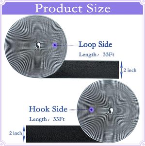 Bande auto-agrippante en nylon noir ultra-résistante avec support adhésif puissant pour fixation rapide, idéale pour la maison ou le bureau - Product Image 5