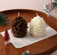 Handgefertigte Zylindrische Sojawachs-Duftkerzen im Kiefern-Stil mit 6-8 Stunden Brenndauer für Weihnachten, Ostern, Erntedankfest, Zuhause/Büro