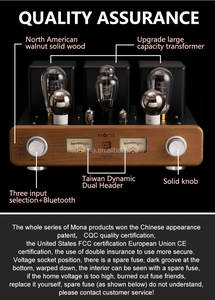 เครื่องขยายเสียงหลอดสุญญากาศสเตอริโอสำหรับบ้าน 12 วัตต์ รุ่นอัพเกรด พร้อมหลอด 300B ต่อสายด้วยมือ ตัวเครื่องอะลูมิเนียมสีดำ ใช้ไฟ 220 โวลต์ เสียงสมบูรณ์แบบ - Product Image 4