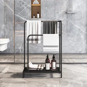 Home Hotel Shower Room Toalha Display Racks Shampoo Organizador Stands Racks De Armazenamento De Metal Doméstico