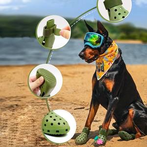 Chaussures pour chiens en silicone souple antidérapant, écologiques, tendance hivernale, motif uni, anti-rayures, accessoires vestimentaires pour animaux de compagnie - Product Image 1