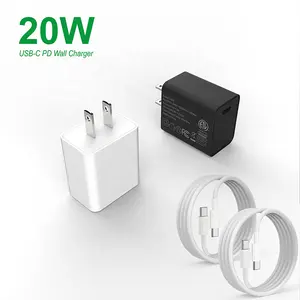 lo mas vendido en New Product EU US UK Mobile Phone Wall Type C Fast Adapter 20W PD Charger
