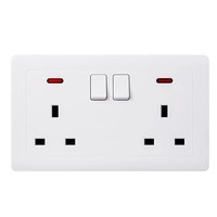 Interruptor de enchufe universal para interiores con luz de neón Interruptor de enchufe de pared multifuncional de 5 pines 1 Gang