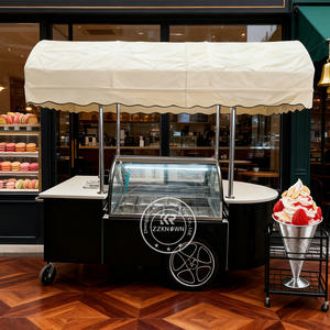 Chariot mobile de vente de boissons et de glaces ZZKNOWN KN-ANBE avec refroidissement par air <span class=keywords><strong>sur</strong></span> roues - Product Image 3