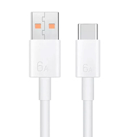 Câble de données Type-C à charge rapide 6A avec blindage tressé et gaine TPE pour écouteurs, charge rapide 66W, certifié FCC/CE