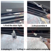 Pour Tesla Model 3/Y/S/X : Projecteurs LED de logo de voiture pour seuil de porte, accessoires d'éclairage intérieur, ne s'estompent pas