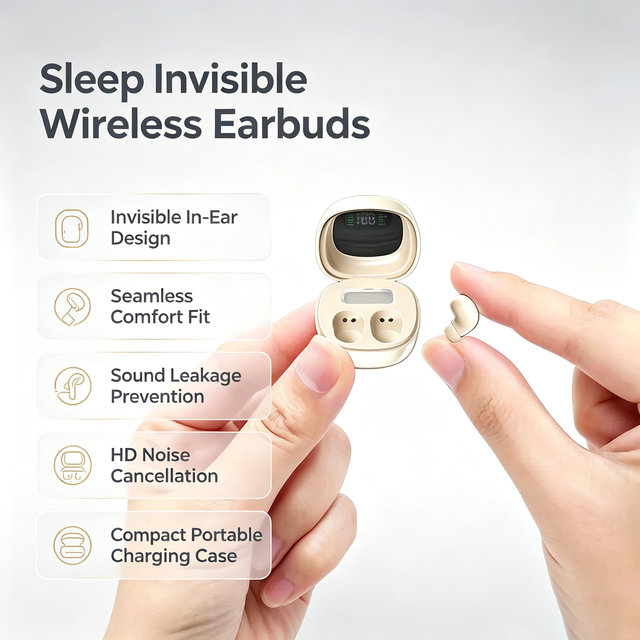 Most Popular Ultra Small Mini Invisible Sleep Earbuds Hi-Fi Noise Cancelling TWS Wireless Earphones 10-15 Hours Playtime Voice