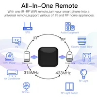 Nuevo Control Remoto Universal WiFi RF IR MOES RF-R1 con Sensor de Temperatura y Humedad, Alcance de 15m, Compatible con la Aplicación Tuya Smart Life y Control por Voz