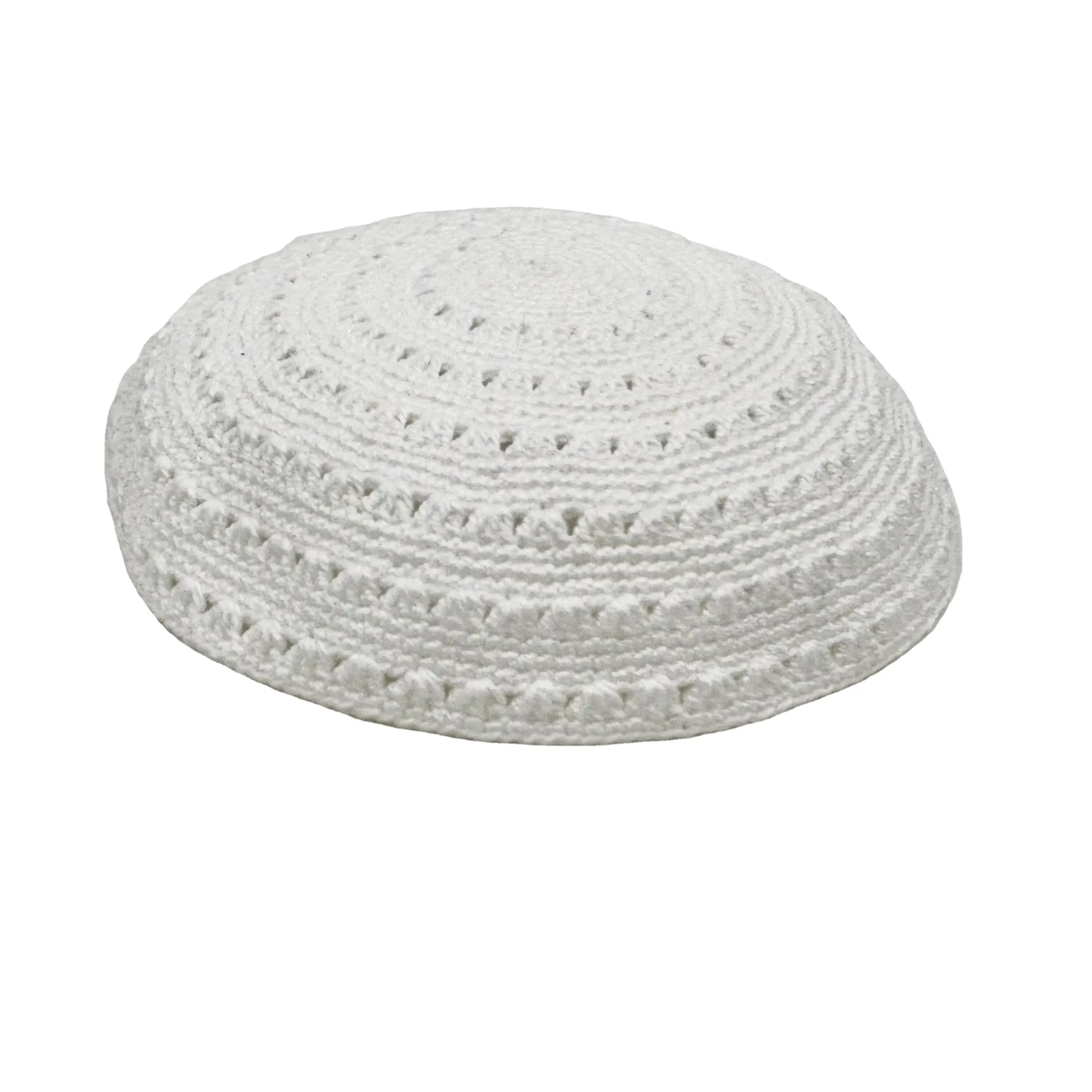 แฮนด์เมดผ้าฝ้าย 100% Yarmulke Kippah ผู้ชายสไตล์ Kipa สีขาวทุกวันปาร์ตี้ธุรกิจปรับแต่งขนาดผู้ใหญ่เด็กกลางแจ้ง