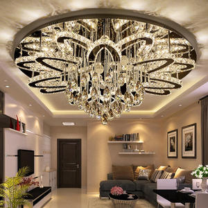 Zeal Lighting, luces de techo redondas de lujo, candelabros de gota de cristal, accesorios para sala de estar - Product Image 4