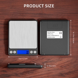Nhà Máy Thiết Kế Thời Trang Độ Chính Xác Cao 3Kg 0.1G Thép Không Gỉ Nhà Bếp Quy Mô Kỹ Thuật Số Thực Phẩm Đồ Trang Sức Trọng Lượng Quy Mô - Product Image 6