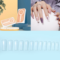 Faux-ongles personnalisés, extension pour ongles, carrés, transparents, souples, couverture complète, à presser sur pointes de gel, collection 600 pièces