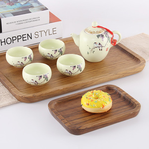 Juego de bandejas rectangulares de madera estilo japonés para servir té, café y aperitivos en hoteles, restaurantes y uso doméstico. - Product Image 3